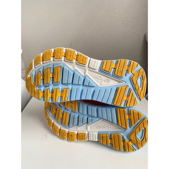 HOKA ONE ONE Gaviota 4 WIDE Women’s 8D Coral Peach Blue Running Shoes - Picture 7 of 11